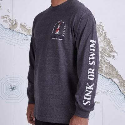 【SALTY CREW】Outerbanks White Standard L/S-Charcoal